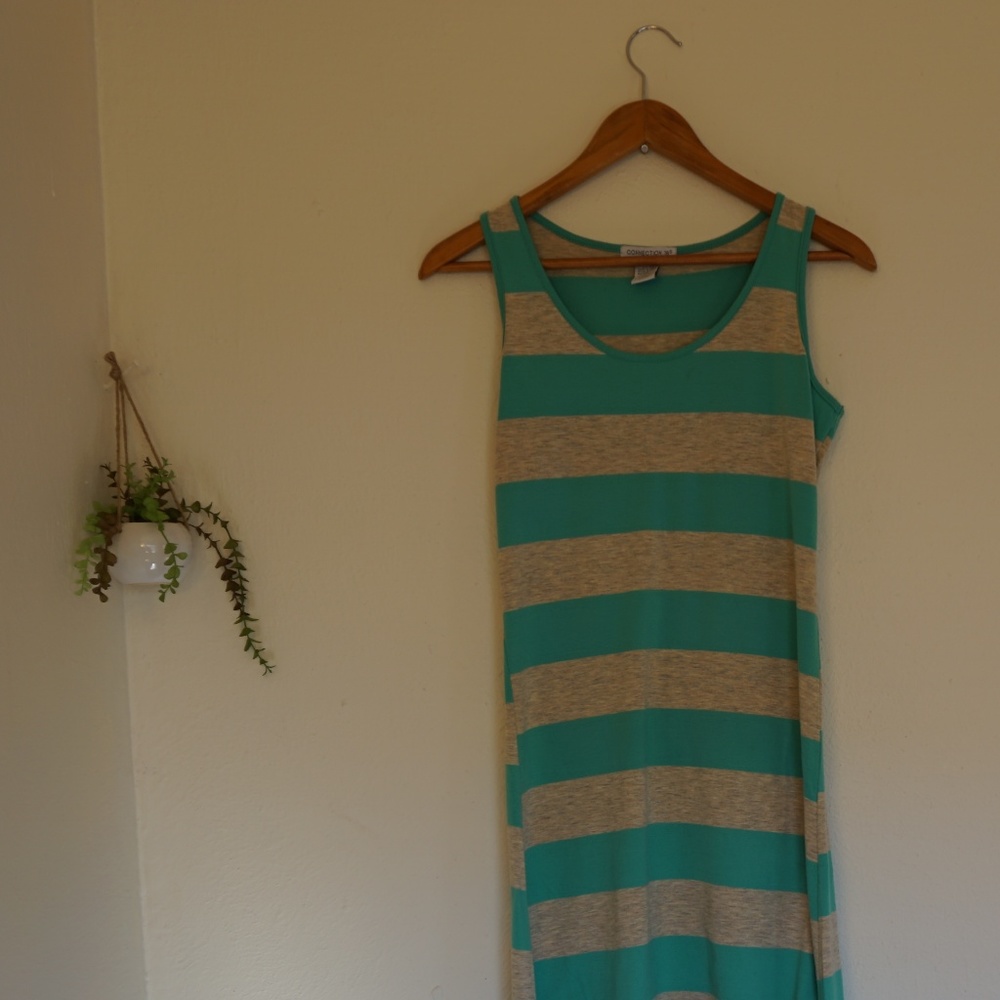 High Low Stripped Maxi Dress